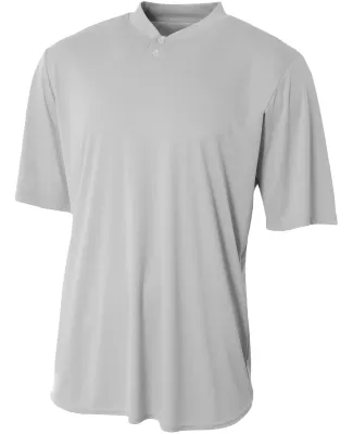 N3143 A4 Adult Tek 2-Button Henley SILVER