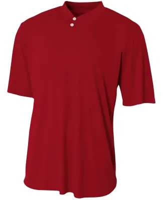 N3143 A4 Adult Tek 2-Button Henley CARDINAL