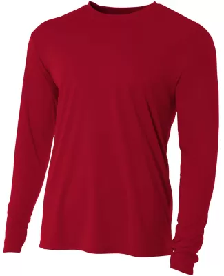 N3165 A4 Adult Cooling Performance Long Sleeve Cre in Cardinal