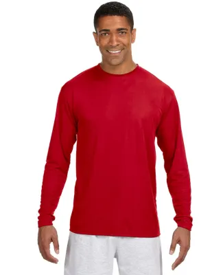 N3165 A4 Adult Cooling Performance Long Sleeve Cre in Scarlet