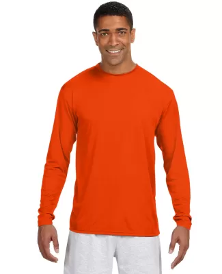 N3165 A4 Adult Cooling Performance Long Sleeve Cre in Athletic orange
