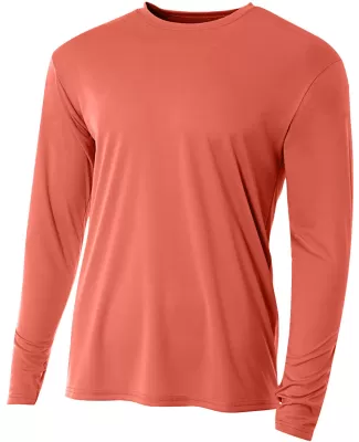 N3165 A4 Adult Cooling Performance Long Sleeve Cre in Coral