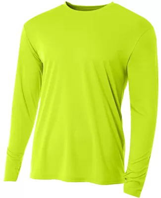 N3165 A4 Adult Cooling Performance Long Sleeve Cre in Lime