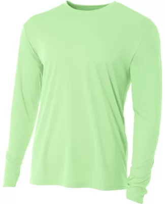 N3165 A4 Adult Cooling Performance Long Sleeve Cre in Light lime