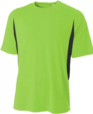 N3181 A4 Adult Cooling Performance Color Block Sho in Lime/ black