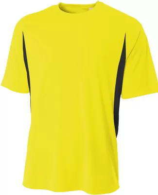 N3181 A4 Adult Cooling Performance Color Block Sho in Sfty yellow/ blk