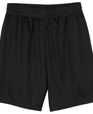 N5184 A4 7 Inch Adult Lined Micromesh Shorts in Black