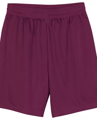 N5184 A4 7 Inch Adult Lined Micromesh Shorts in Maroon