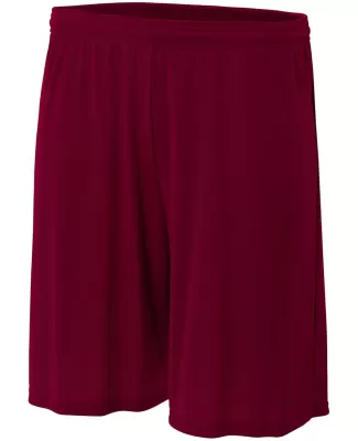 N5244 A4 Adult 7 inch Performance Short No Pockets in Maroon