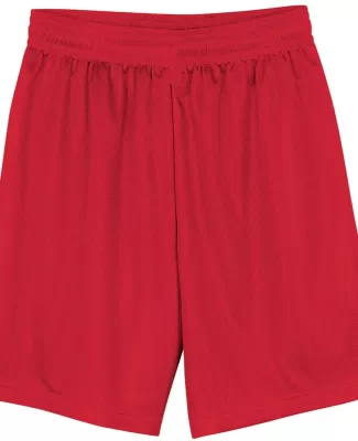 N5255 A4 9 Inch Adult Lined Micromesh Shorts in Scarlet