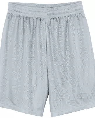 N5255 A4 9 Inch Adult Lined Micromesh Shorts in Silver