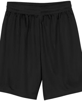 N5255 A4 9 Inch Adult Lined Micromesh Shorts in Black
