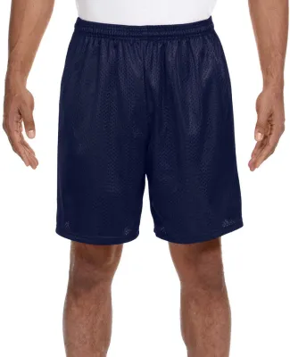 N5293 A4 Adult Lined Tricot Mesh Shorts in Navy