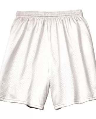 N5293 A4 Adult Lined Tricot Mesh Shorts in White