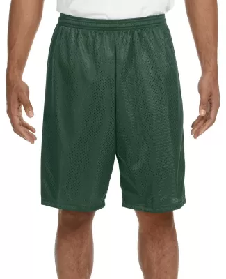 N5296 A4 Adult Lined Tricot Mesh Shorts in Forest green