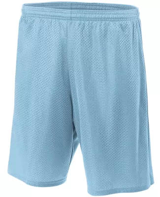 N5296 A4 Adult Lined Tricot Mesh Shorts in Light blue