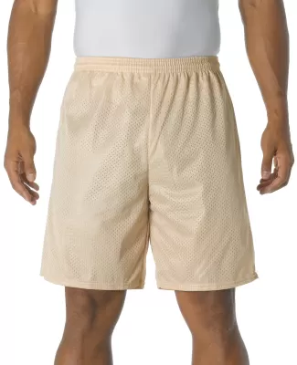 N5296 A4 Adult Lined Tricot Mesh Shorts in Vegas gold