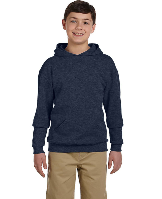 996Y JERZEES® NuBlend™ Youth Hooded Pullover Sw in Vin htr navy