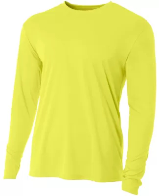 NB3165 A4 Youth Cooling Performance Long Sleeve Cr in Safety yellow