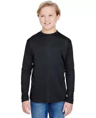 NB3165 A4 Youth Cooling Performance Long Sleeve Cr in Black