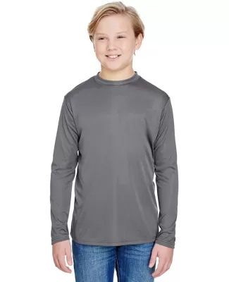 NB3165 A4 Youth Cooling Performance Long Sleeve Cr in Graphite