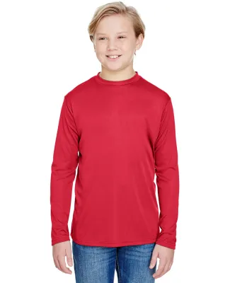 NB3165 A4 Youth Cooling Performance Long Sleeve Cr in Scarlet