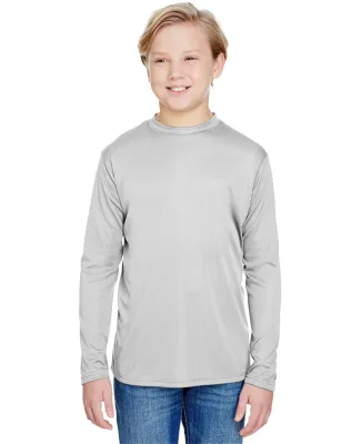 NB3165 A4 Youth Cooling Performance Long Sleeve Cr in Silver