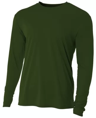 NB3165 A4 Youth Cooling Performance Long Sleeve Cr in Military green