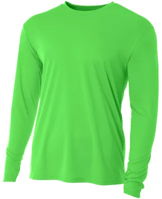 NB3165 A4 Youth Cooling Performance Long Sleeve Cr in Safety green