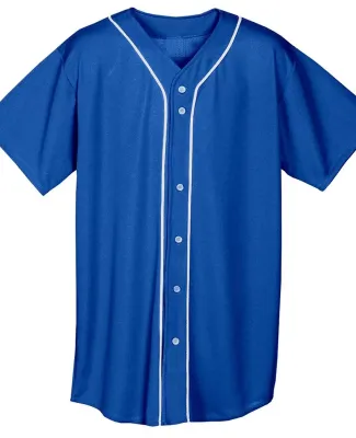 NB4184 A4 Youth Short Sleeve Full Button Baseball  ROYAL