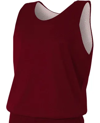 NF1270 A4 Adult Reversible Mesh Tank in Cardinal/ white