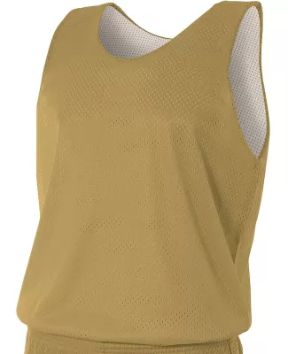 NF1270 A4 Adult Reversible Mesh Tank in Vegas gold/ wht