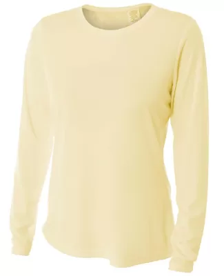NW3002 A4 Women's Long Sleeve Cooling Performance  in Light yellow