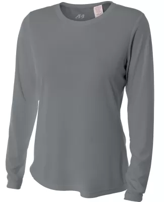 NW3002 A4 Women's Long Sleeve Cooling Performance  in Graphite