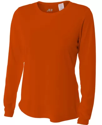 NW3002 A4 Women's Long Sleeve Cooling Performance  in Athletic orange
