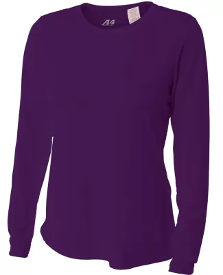 NW3002 A4 Women's Long Sleeve Cooling Performance  in Purple