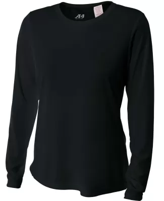 NW3002 A4 Women's Long Sleeve Cooling Performance  in Black
