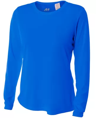 NW3002 A4 Women's Long Sleeve Cooling Performance  in Royal
