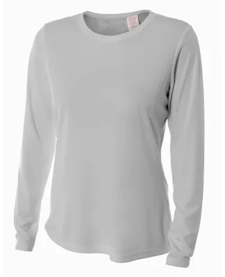 NW3002 A4 Women's Long Sleeve Cooling Performance  in Silver