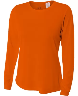 NW3002 A4 Women's Long Sleeve Cooling Performance  in Safety orange