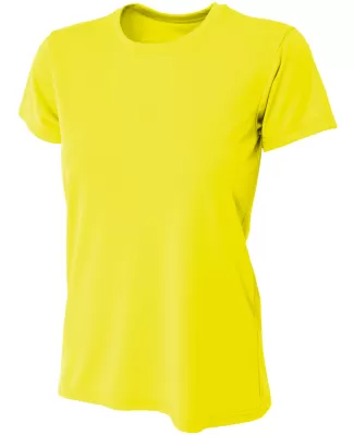 NW3201 A4 Women's Cooling Performance Crew in Safety yellow