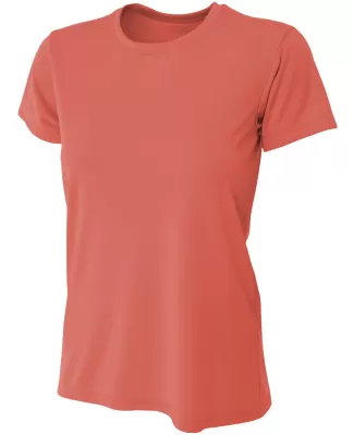 NW3201 A4 Women's Cooling Performance Crew in Coral