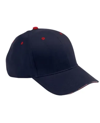PA102 Adams Brushed Cotton Twill Patriot Cap in Navy/ red