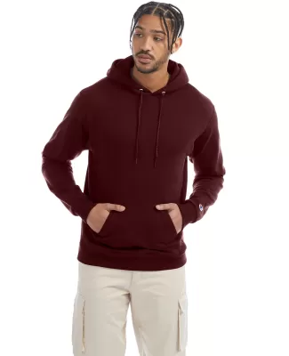 S700 Champion Logo 50/50 Pullover Hoodie in Maroon