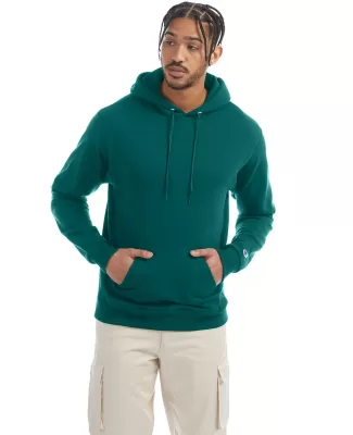 S700 Champion Logo 50/50 Pullover Hoodie in Emerald green