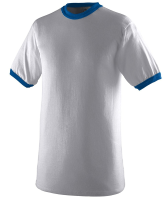 710 Augusta Sportswear Ringer T-Shirt in Ath hthr/ royal