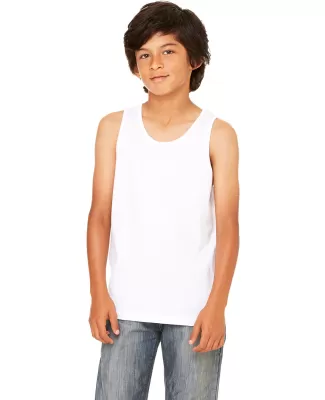 BELLA 3480Y Unisex Youth Cotton Tank Top in White