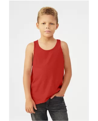 BELLA 3480Y Unisex Youth Cotton Tank Top in Red