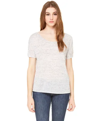 BELLA 8816 Womens Loose T-Shirt in White marble