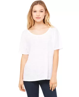 BELLA 8816 Womens Loose T-Shirt in White slub
